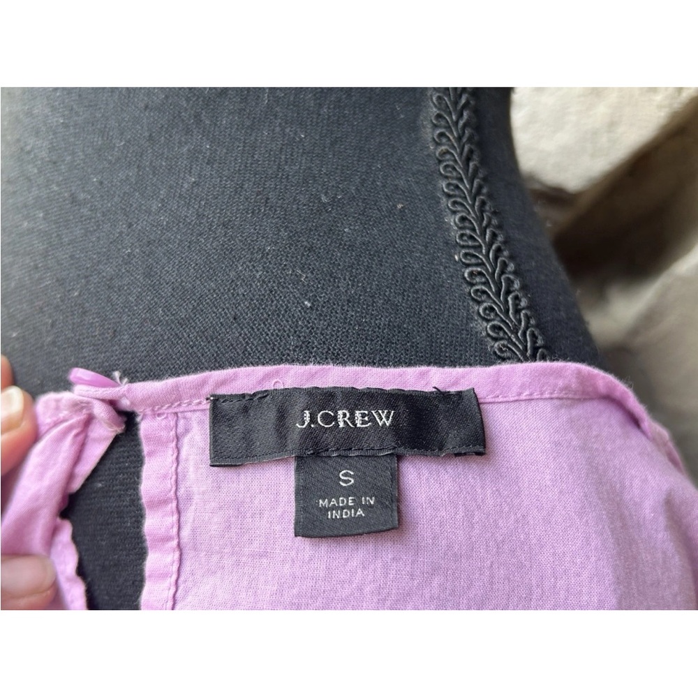 J Crew Tunic Top Small Pink‎ 3/4 Puff Ruffled Sleeves Embroidered Excellent - Picture 9 of 9